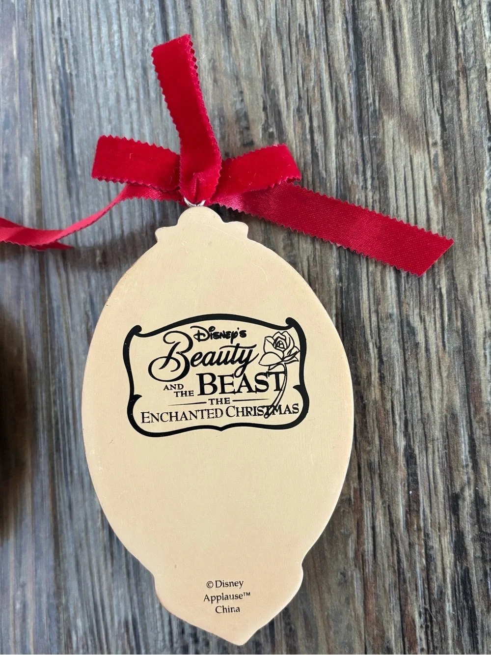Vtg Applause Disney Beauty & The Beast Enchanted Christmas Cameo Ornament Set